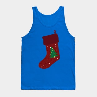 Christmas Stocking with tree Tank Top